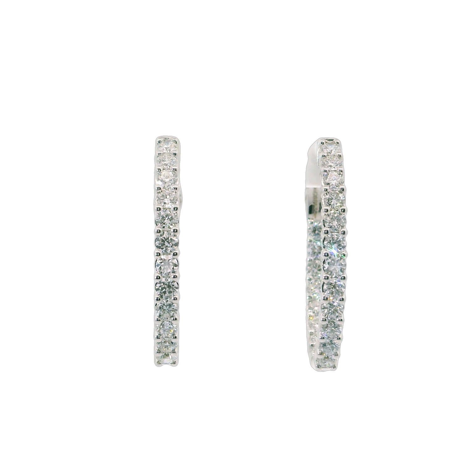 Diamond Inside Outside Hoop Earrings - LG 1.50ct (38659)