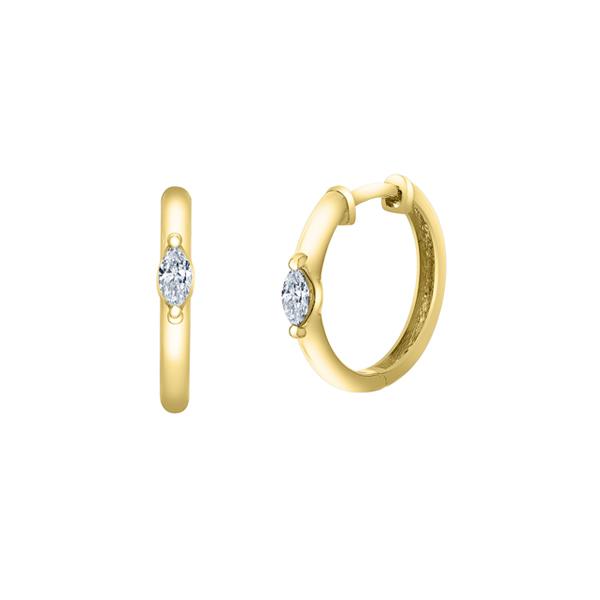 Diamond Marquise Huggie Earrings (38682)