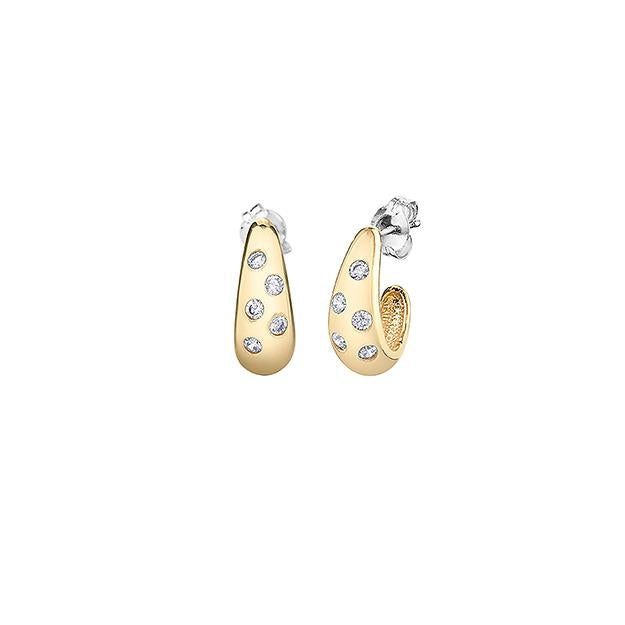 Diamond Half Hoop Earrings (38684)