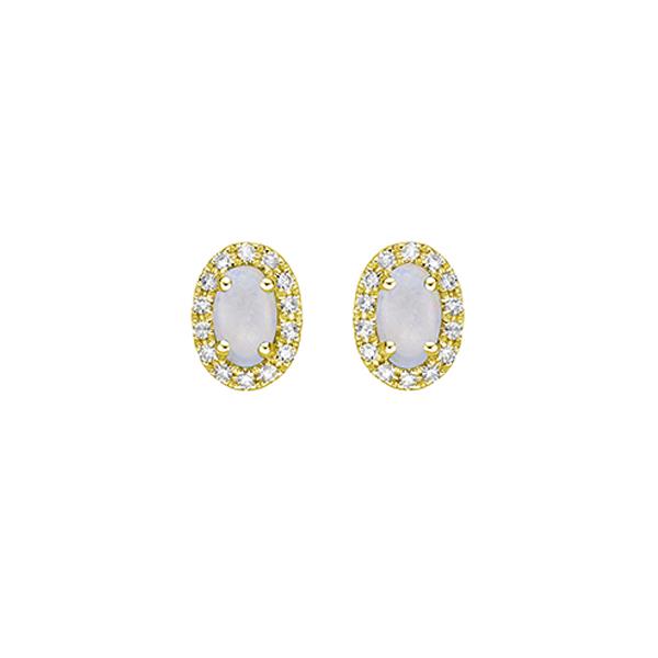 Genuine Opal and Diamond Cluster Earrings (38704)