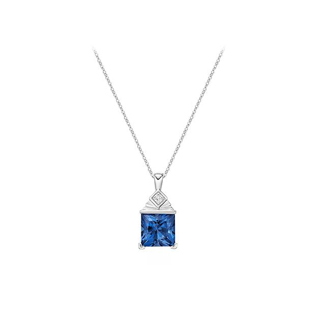 Genuine Blue Topaz and Diamond Pendant (38706)