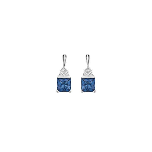 Genuine Blue Topaz and Diamond Earrings (38707)