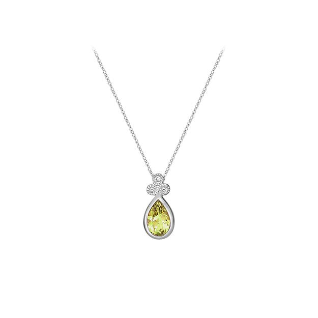 Genuine Citrine and Diamond Pendant (38712)