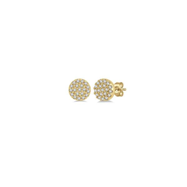 Diamond Circle Pave Stud Earrings .12ct (38720)