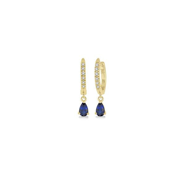 Genuine Sapphire and Diamond Huggie Earrings (38729)