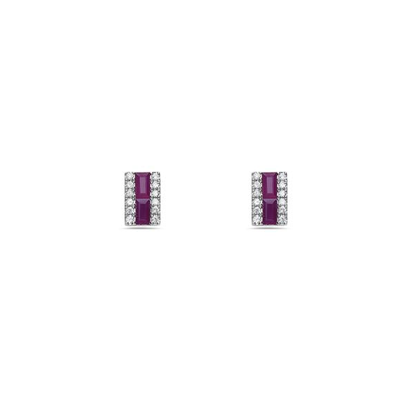 Genuine Ruby and Diamond Stud Earrings (38764)