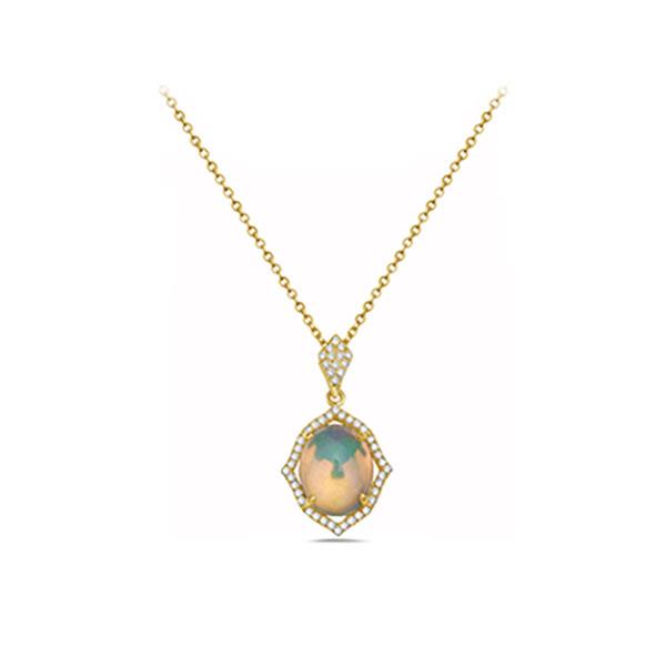 Genuine Opal and Diamond Pendant (38768)