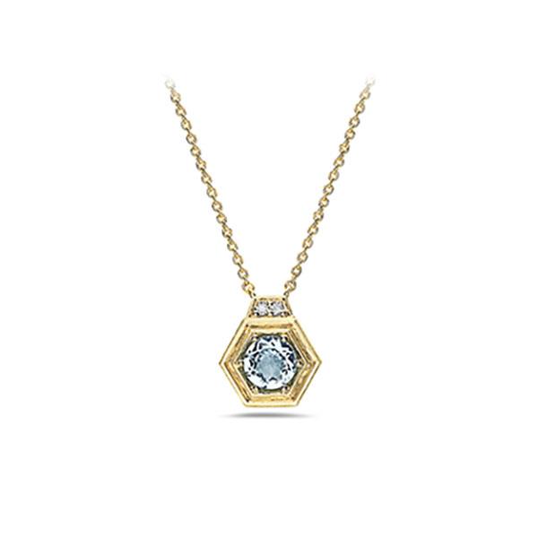 Genuine Blue Topaz and Diamond Pendant (38772)