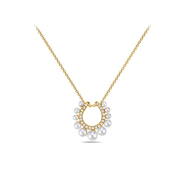 Genuine Pearl and Diamond Pendant (38776)