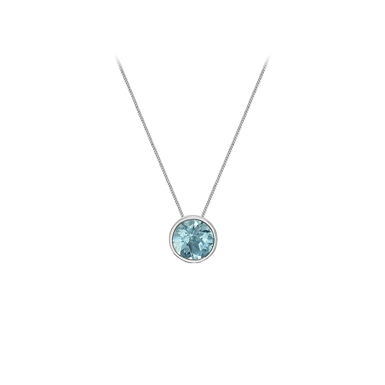 Genuine Aquamarine Bezel Pendant (38794)