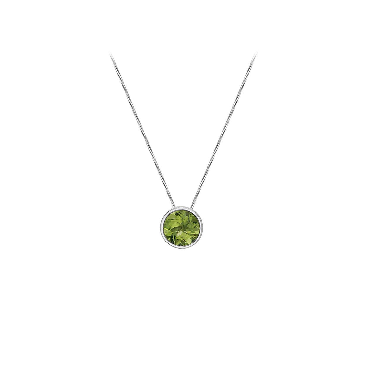 Genuine Peridot Bezel Pendant (38796)