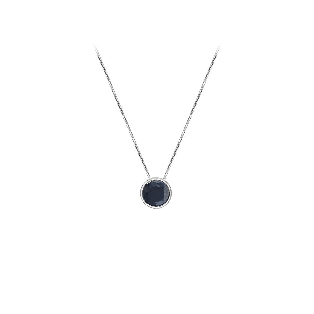 Genuine Sapphire Bezel Pendant (38797)