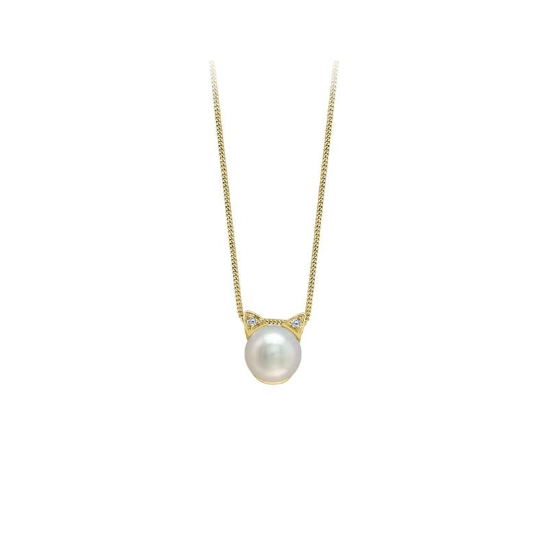 Genuine Fresh Water Pearl Cat Pendant (38871)