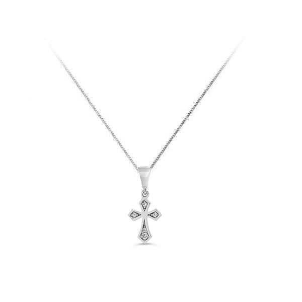 Gold Cross Pendant with Cubic Zirconia (39107)