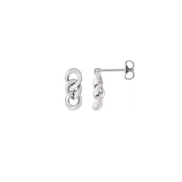 Sterling Silver Curb Link Stud Earrings (39167)