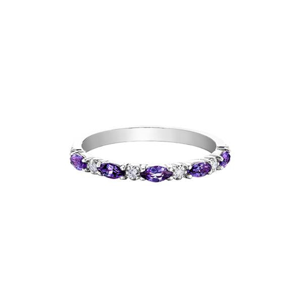 Genuine Amethyst and Diamond Ring (39255)