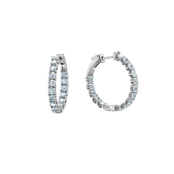 Diamond Inside-Outside Hoop Earrings - LG 3.00ctTW (39258)