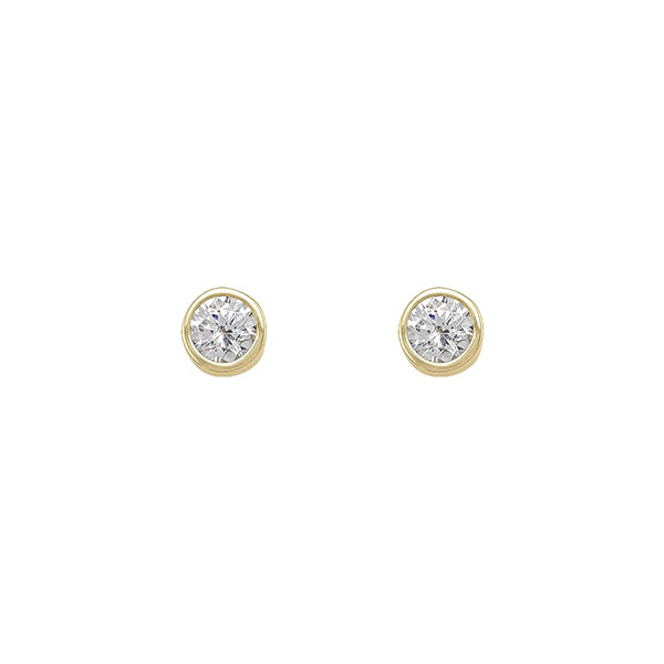 Cubic Zirconia 4mm Bezel Stud Earrings (31432)