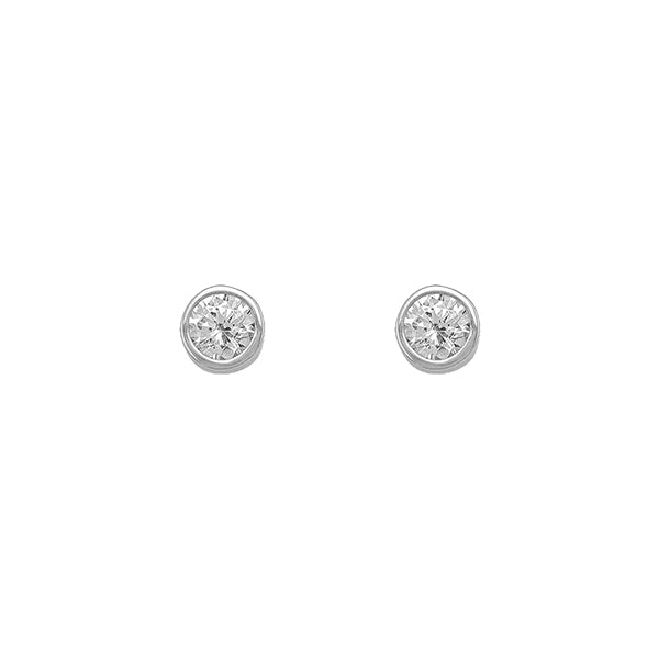 Cubic Zirconia 4mm Bezel Stud Earring (31435)