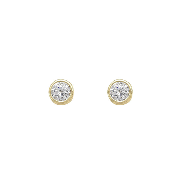 Cubic Zirconia 5mm Bezel Stud Earrings (31433)