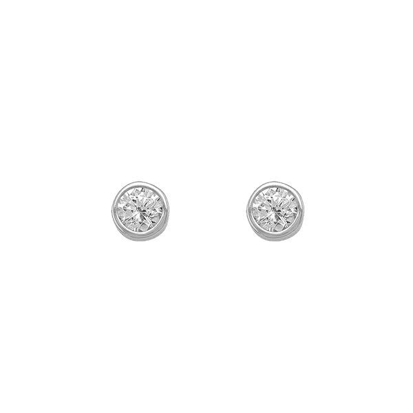 Cubic Zirconia 5mm Bezel Stud Earring (31436)