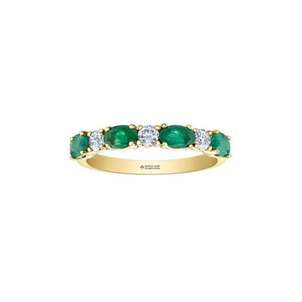 Canadian Maple Leaf  Diamond and Emerald Band (35430)