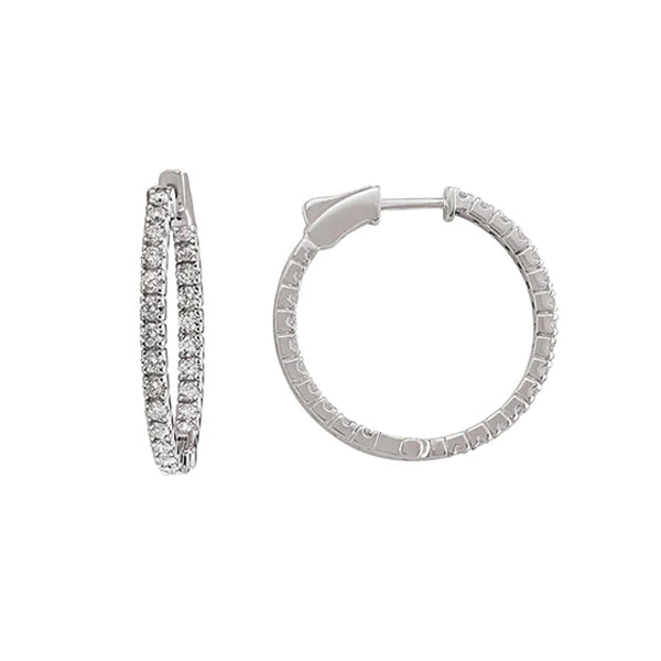 Diamond Inside Outside Hoop Earrings 1.50 Carat (30722)