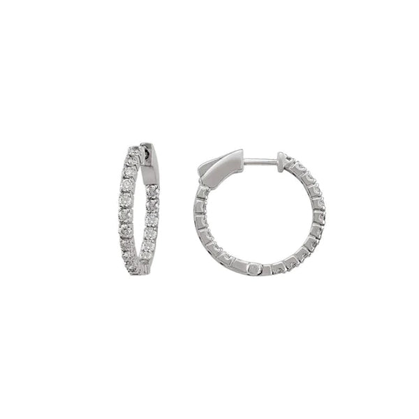 Diamond Inside Outside Hoop Earrings (31117)