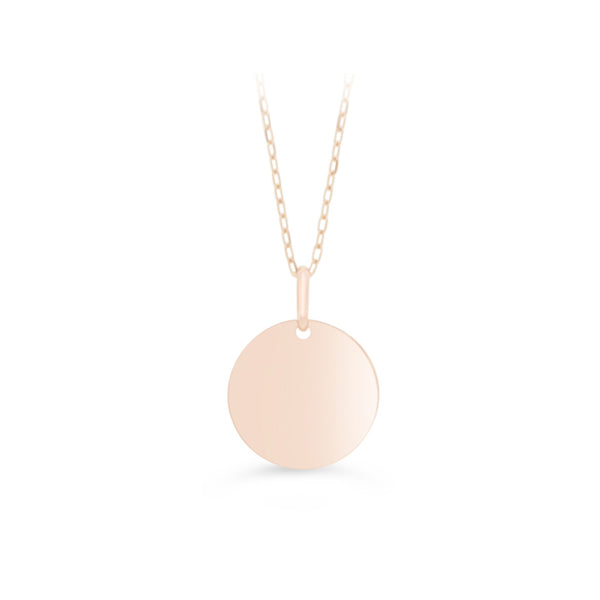 Gold Round Disc Pendant Medium - 14.5mm Diameter (34902)