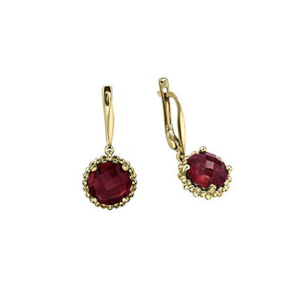 Genuine Garnet Drop Earrings (34963)