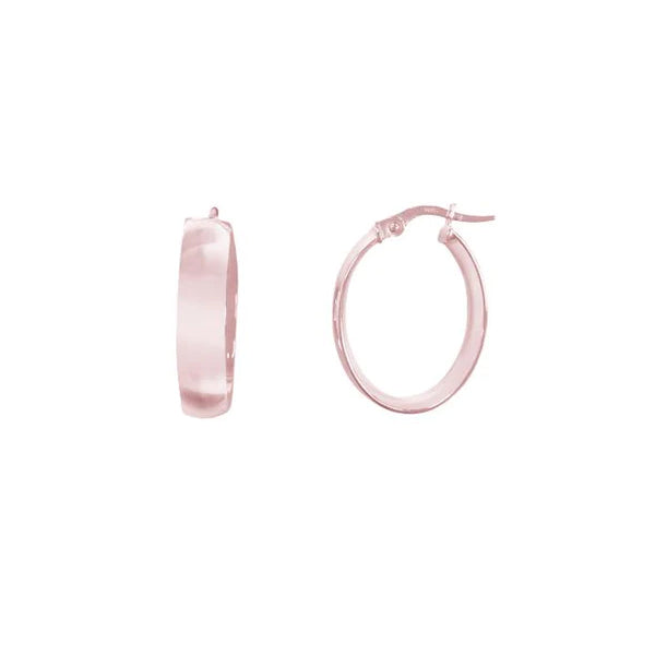 Gold Oval Hoop Earrings (36180)