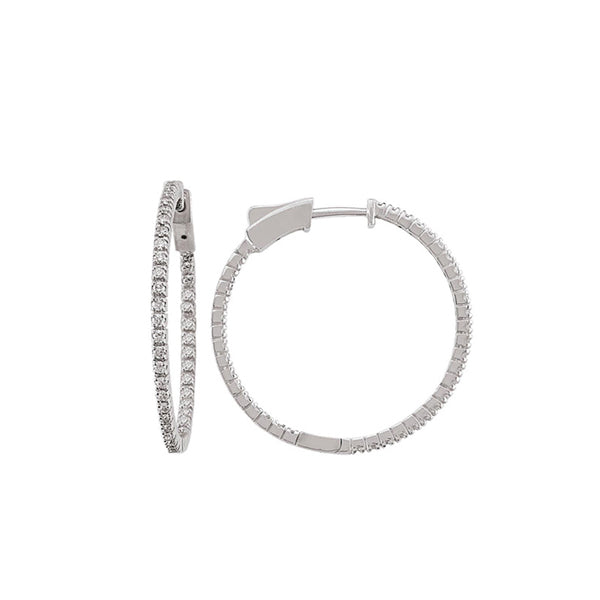 Diamond Inside Outside Hoop Earrings .80 Carat (30721)