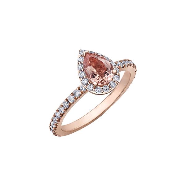 Genuine Morganite and Diamond Ring (34075)