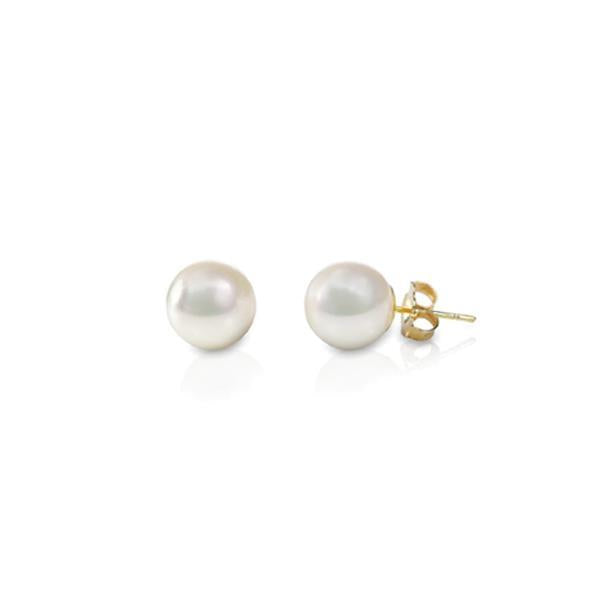 Genuine Pearl Stud Earrings 8-8.5mm