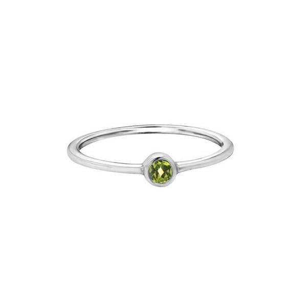 Genuine Peridot Birthstone Stackable Ring 