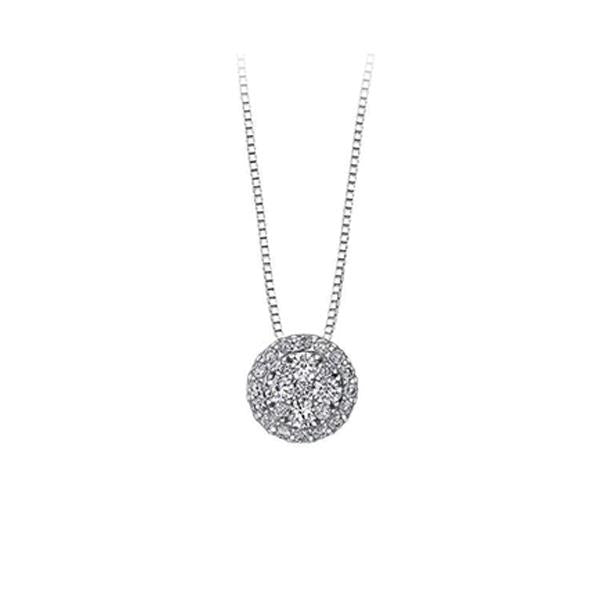 Diamond Round Halo Cluster Pendant .50ct (33386)