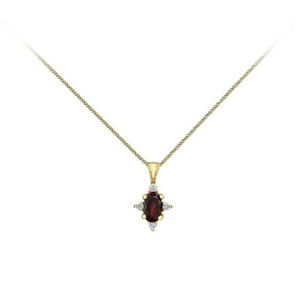 Genuine Garnet and Diamond Pendant