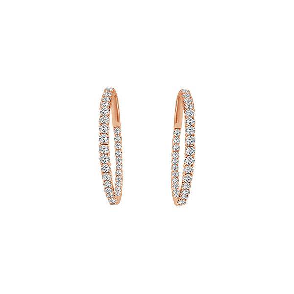 Diamond Inside Outside Hoop Earrings 1.09 Carat