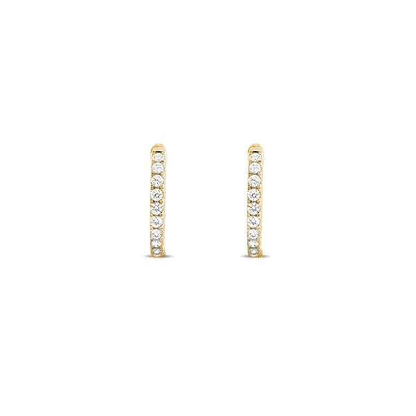 Diamond Inside Outside Huggie Hoop Earrings .50ct (36543)