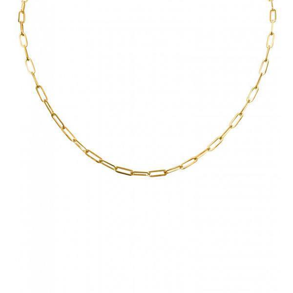 Gold Paperclip Link Necklace 4.3mm 16 inch (36612)