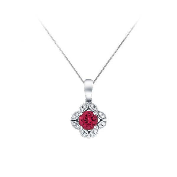 Genuine Pink Tourmaline and Diamond Pendant